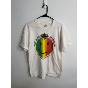 Vintage St Thomas Jamaican T-shirt 90s‎ single Stitch Size L Rare